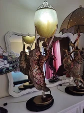 42" Sculpted Dancer Woman Abstract Metal Lamp Modern Artmax Art Deco Lighting