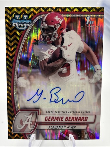 GERMIE BERNARD 2024 Bowman Chrome University Black Gold Zebra Stealth AUTO /24