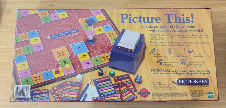 Pictionary The Game of Quick Draw Hasbro 1985-2000 Nuevo en caja Sellado 15 Aniversario Foto 2 de 2