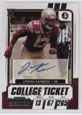 2021 Panini Contenders Draft Picks College Ticket Joshua Kaindoh #325 Auto 03xg