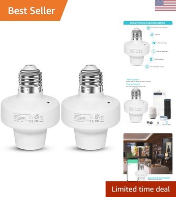 Efficient E27/E26 WiFi Light Socket [2-Pack] - Touch & Voice Controls Included