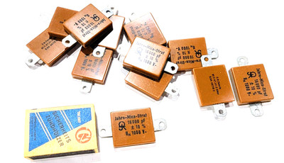 2 R. JAHRE Glimmerkondensator High-End Mica capacitor 16000pF 10% 1000V NOS RARE