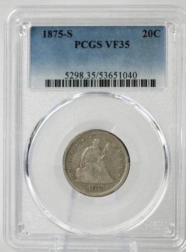 1875 S 20c Seated Liberty PCGS VF35