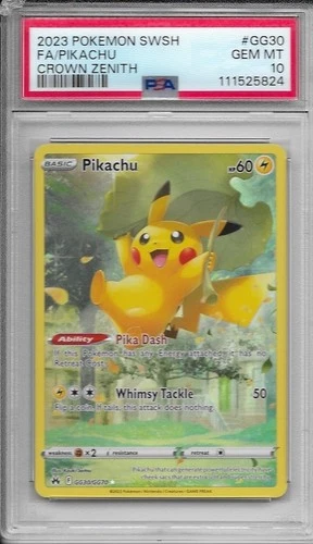 Pikachu PSA 10 GG30/GG70 SWSH: Crown Zenith