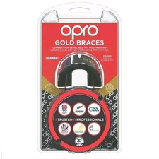 OPRO GOLD BRACES Mouthguard MMA hockey football 7+ adult  Competition Level