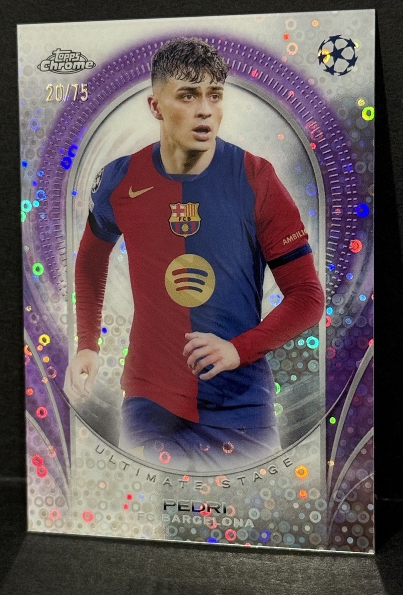 PEDRI Topps Finest ぺドリ バルセロナ 2023-24 Topps Finest UCC Barcelona Pedri Pink Red Fusion