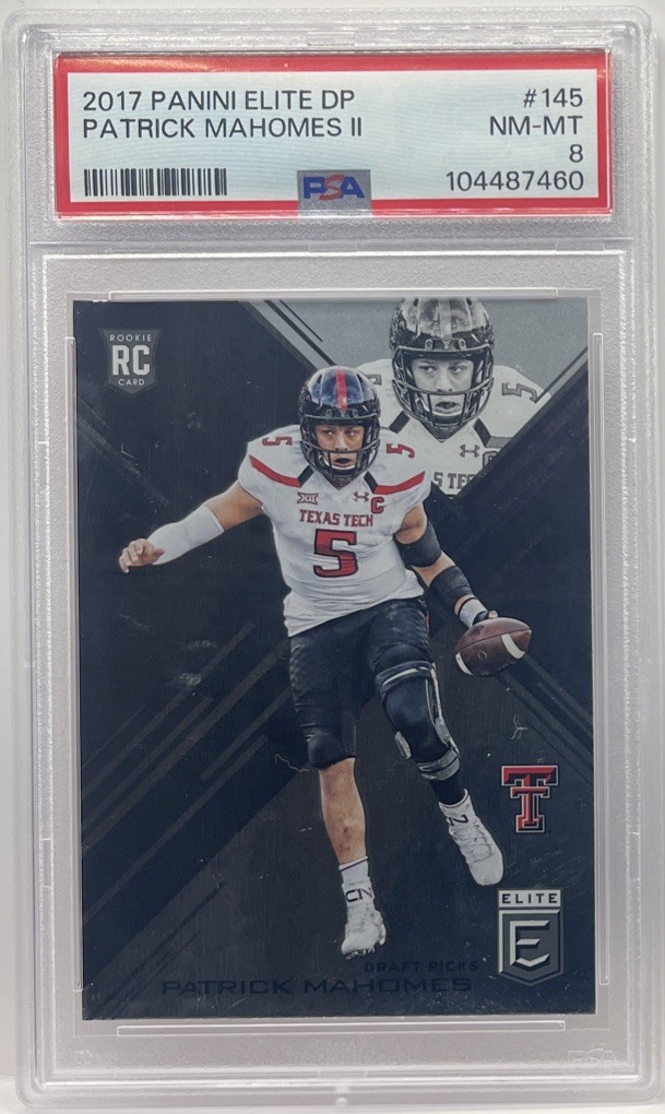 2017 PANINI ELITE DRAFT PICKS #145 PATRICK MAHOMES II ROOKIE RC PSA 8 NM-MT