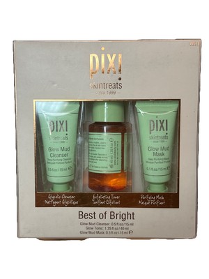 Pixi Skin treats Best of Bright Glow 3 Pc Set Mud Cleanser, Tonic and Mud Mask