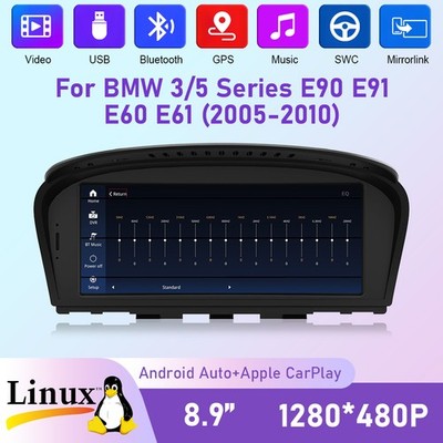 8.9'' Linux Autoradio Apple CarPlay GPS Navi Für BMW 3/5er E90 E91 E60 E61 CCC