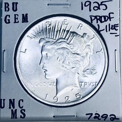 1925 P BU GEM PEACE SILVER DOLLAR UNC MS+++ U.S. MINT RARE COIN 7292
