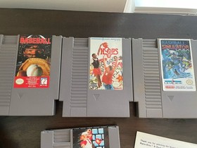 Lote de paquete de juegos Super Nintendo (4) aros de b&eacute;isbol Mario Bros Duck Hunt NES