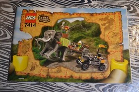 Rare 2003 LEGO Orient Expedition 7414  Elephant Caravan w/ Manual Box & Minifigs