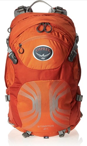Osprey Stratos 24 Mens Hiking Backpack Orange 24l Bag Rain Cover Ebay