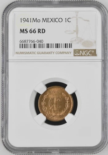 Mexico 1 Centavo 1941 Mo NGC MS 66 RD