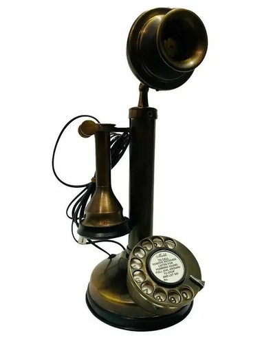Antiguo CANDELABRO DIAL GIRATORIO Teléfono Vintage Funcionando Teléfono Fijo Retro - Imagen 6 de 8