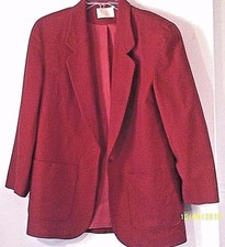 PENDLETON WOMENS RED 100 VIRGIN WOOL 1 Button LINED JACKET SIZE 8 1434-177 USA