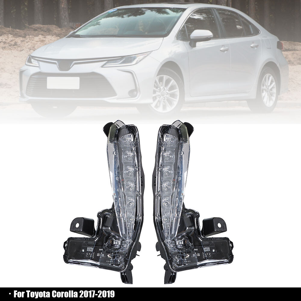Bumper Fog Lamp Assembly For Toyota Corolla 17-19 DRL RH+LH Side