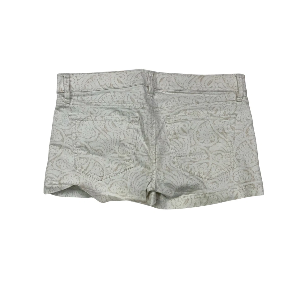 Ann Taylor LOFT 牛仔短裤 28/6 码低腰白色佩斯利印花牛仔布 — 第 2/4 张图片