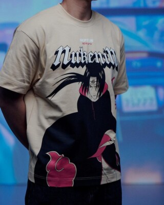 Itachi Uchiha - Oversize T-Shirt - Neptun - Beige - Größe XL - Naruto Shippuden