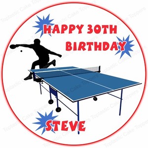 Personalised Table Tennis Ping Pong Edible Icing Birthday Party