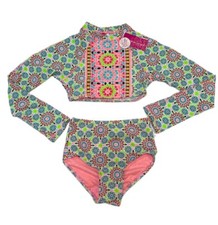 Gossip Girl Girl's Multicolored Two Piece Swimsuit Size 7 NWT