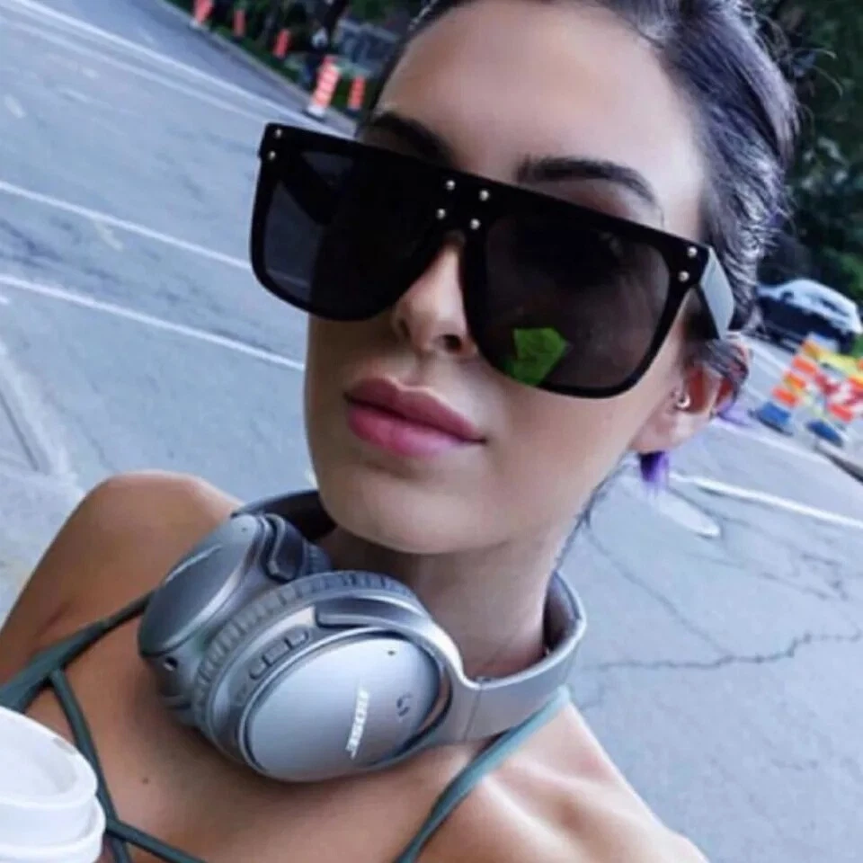 Square Flat Oversized Sunglasses Famous Kim Kardashian Women New Fashion  2023