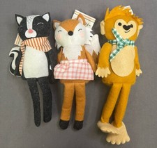 Target Bullseye Playground Plush Set of 3 Forest Creatures Skunk Fox Bigfoot