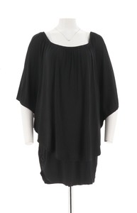 Hot-in-Hollywood-Printed-Solid-Knit-Top-Overlay-Black-2X-NEW-A292619