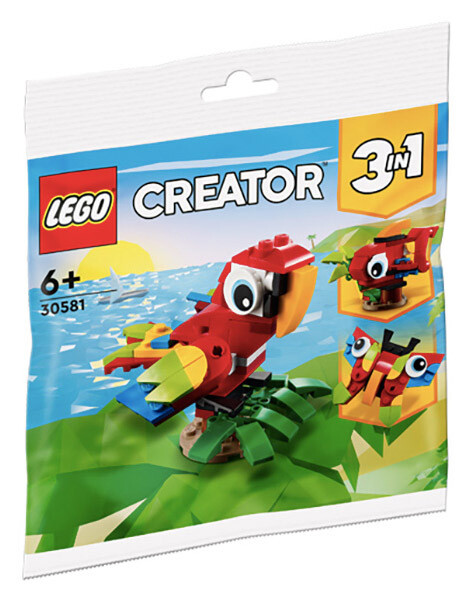 Lego creator 31136 pappagallo esotico, set 3 in 1 con pesce e rana, animali giocattolo, giochi creativi per bambini da 7 anni - Toys Center