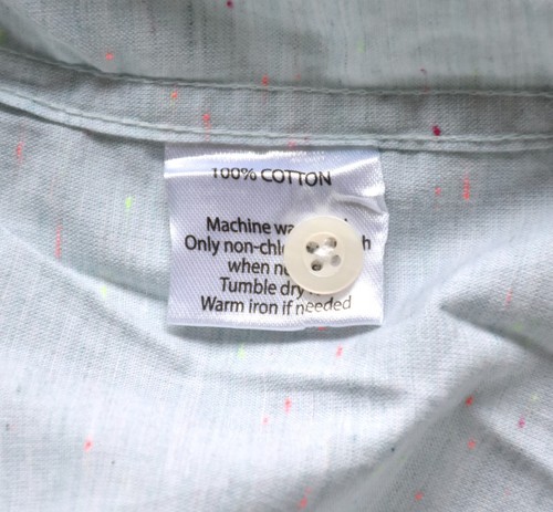 CAMISA COASTAORO NUEVA CON ETIQUETAS $98 COLORAS S/S MULTI SLUB ALGODÓN AQUA ABOTONADA. TALLA L - Imagen 8 de 8