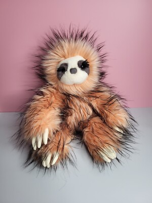 Aurora Luxe Boutique Skyler Sloth Black Peach Cream Fuzzy Long