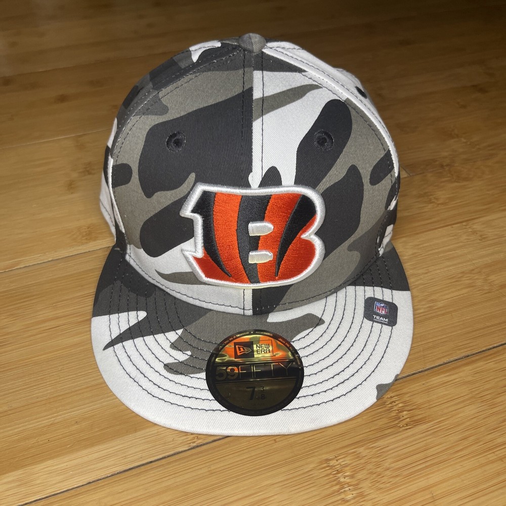 New Era 59FIFTY Cincinnati Bengals Winter Camo Snow 7 3/8 Fitted Hat Cap NFL