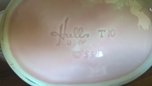 Hull Pottery BLOSSOM FLITE Console Bowl, 2 Chamberstick Set Mid Century Ceramics - Picture 6 of 9