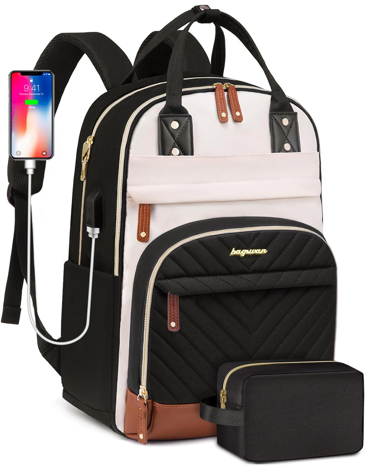 Women's 15.6 Inch Laptop Backpack for Work Business Travel & Daily Use