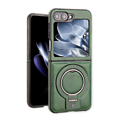 Magsafe Leder Für For Samsung Galaxy Z Flip7 Flip6 Flip5 4 Magnetic Stand Hülle
