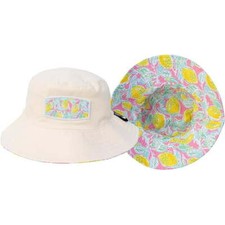Kids Reversible Bucket Hat with Lemon Print, for Girls  Boys, Ages 2-13 Years