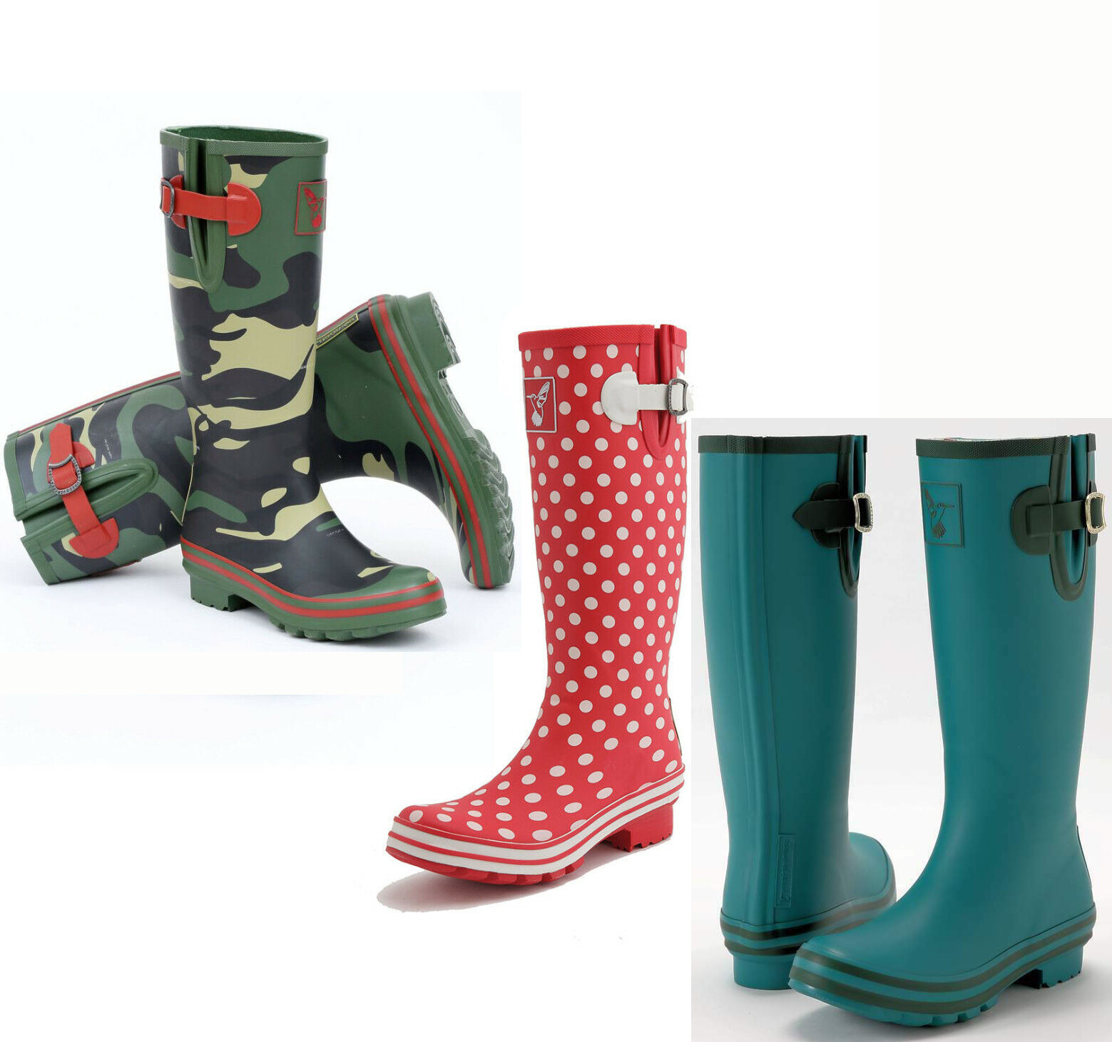 Ladies Evercreatures Tall Wellies Polka 