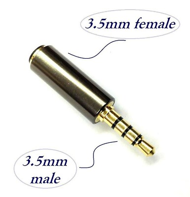 D & K Exclusives  Black 3.5mm Headphone Adapter Jack for iPhone 4, 4G, 5, 5S ...