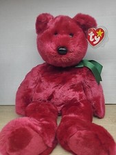 Ty Beanie Buddy 1st Generation CRANBERRY Teddy Bear Plush 1998 NEW WITH TAGS