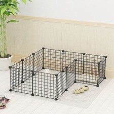 12 Panels Pet Dog Play Pen Puppy Rabbit Playpen Detachable Cage Fence Kennel UK