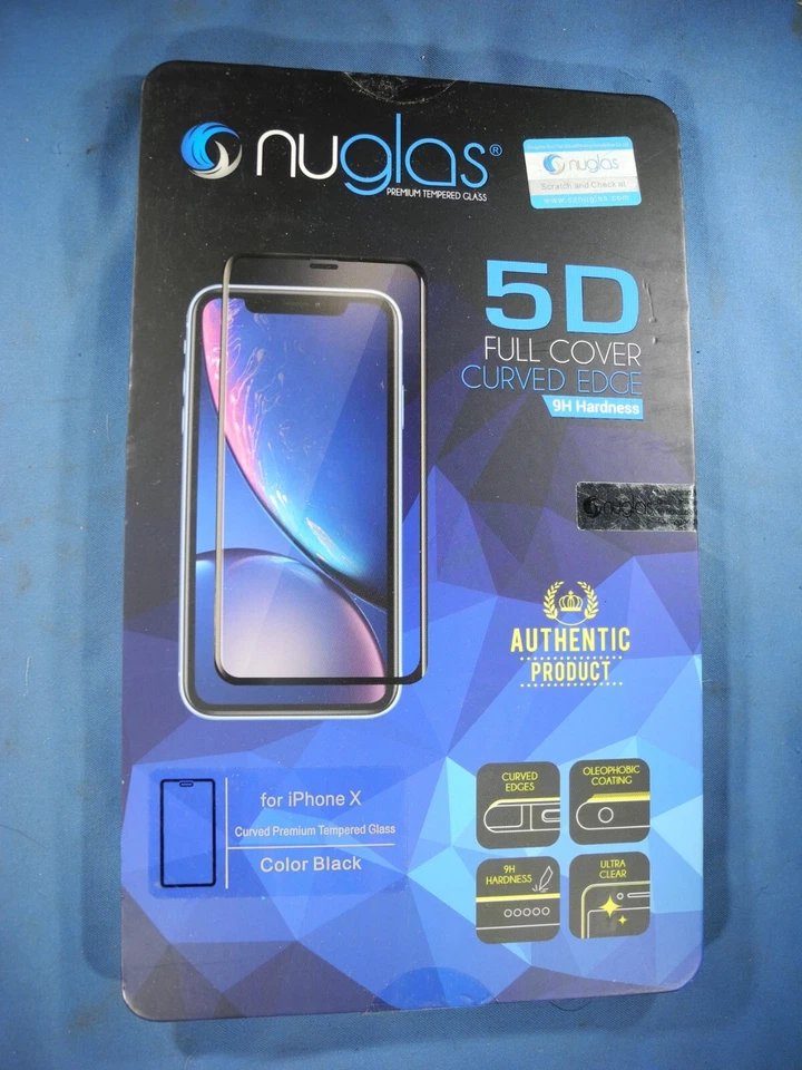 Nuglas Apple iPhone X Curved Edge 5D Full Cover Screen Protector Tempered Glass - Image 2 of 4