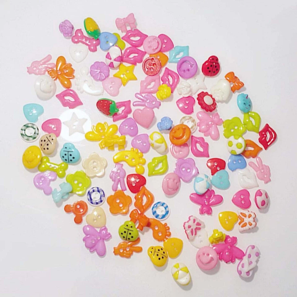 2 Hole Plastic Novelty Loop Buttons Children's Clothing Sewing 10mm-15mm - Image 3 of 4