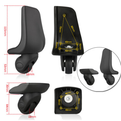 #ad #ad 2pcs Replacement Luggage Suitcase Spare Swivel Wheel 360° Spinner W001 Black $16.57