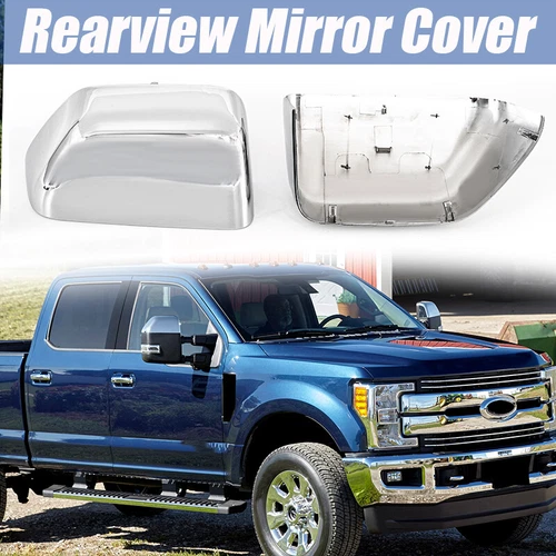 Chrome Side Mirror Cover Tow Mirror Cover For Ford F150 F250 F350 F450 2017-2023