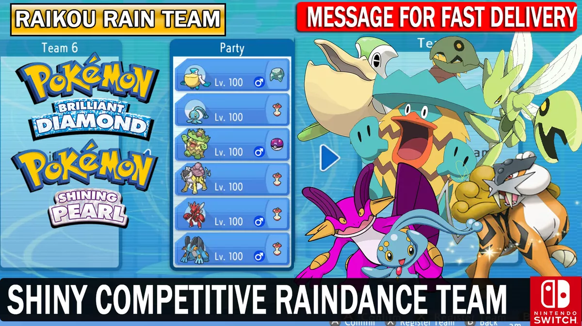 Pokemon Brilliant Diamond & Shining Pearl Shiny Competitive Team Battle  Ready!!