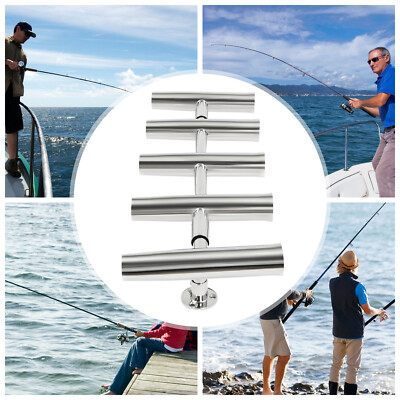 deck mount fishing rod holders For Boat/Yacht 5 Tube Stainless Steel Marine Fishing Rod Holder Deck Mount  NEW