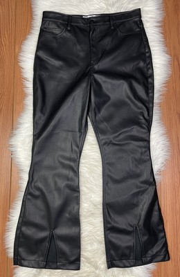 Hollister Ultra High Rise Split Hem Flare Faux Leather Pants Black Size  15/32 | eBay