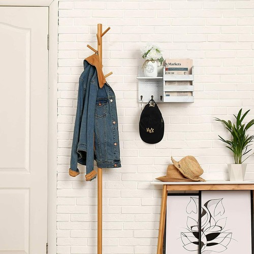 Wall Mount Mail Sorter Rustic Key&Letter Holders w/Storage Shelf Entryway Decor - Picture 5 of 7