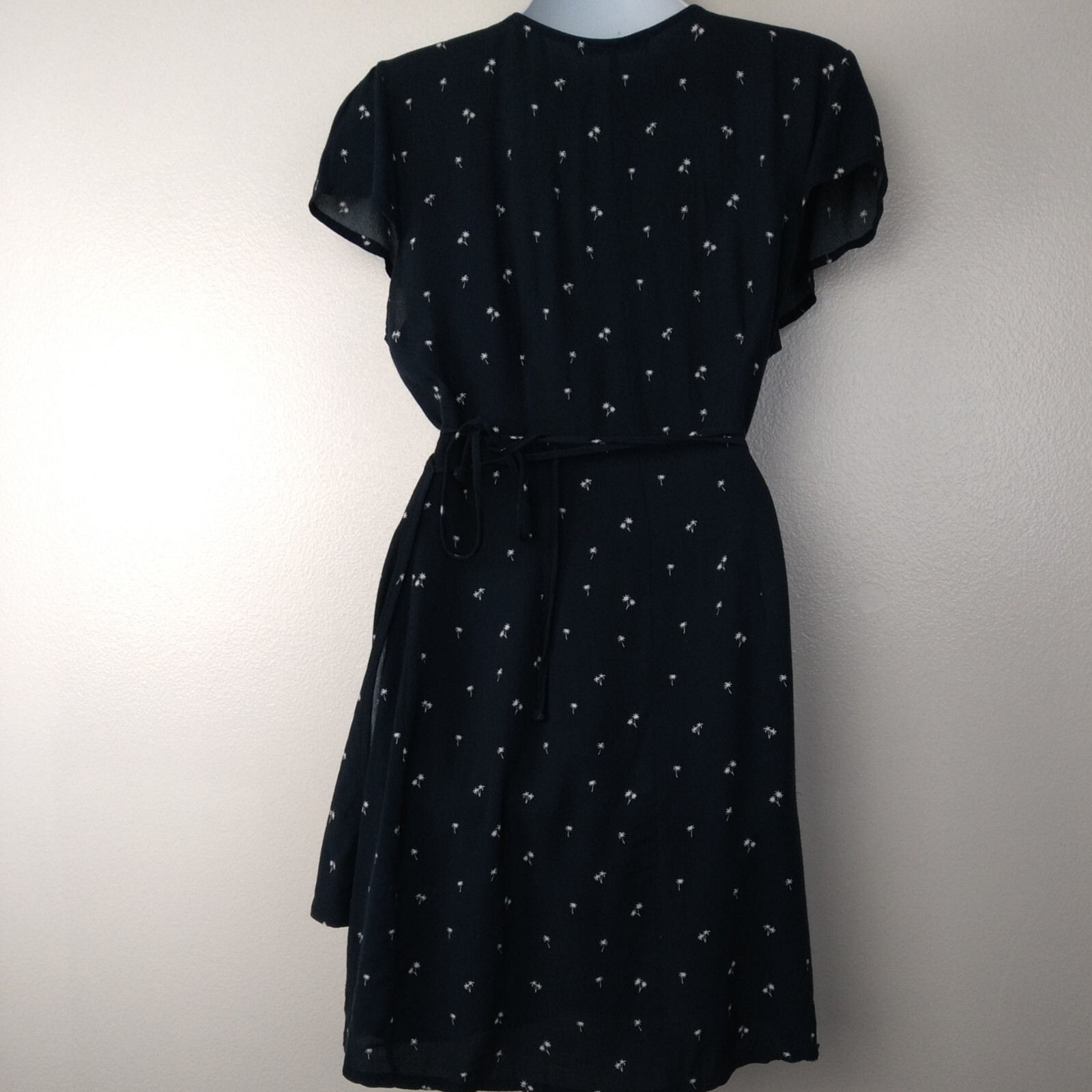 Brandy Melville Wrap Dress Blue Palm Trees Cap Sleeve… - Gem