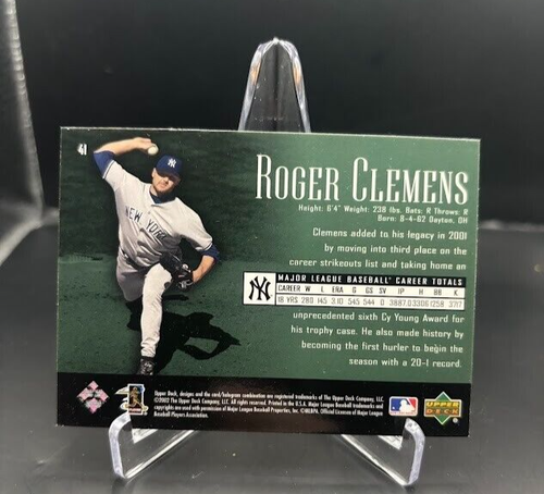 Roger Clemens 2002 Upper Deck Piece of History Baseball #41 New York Yankees - Imagen 2 de 2